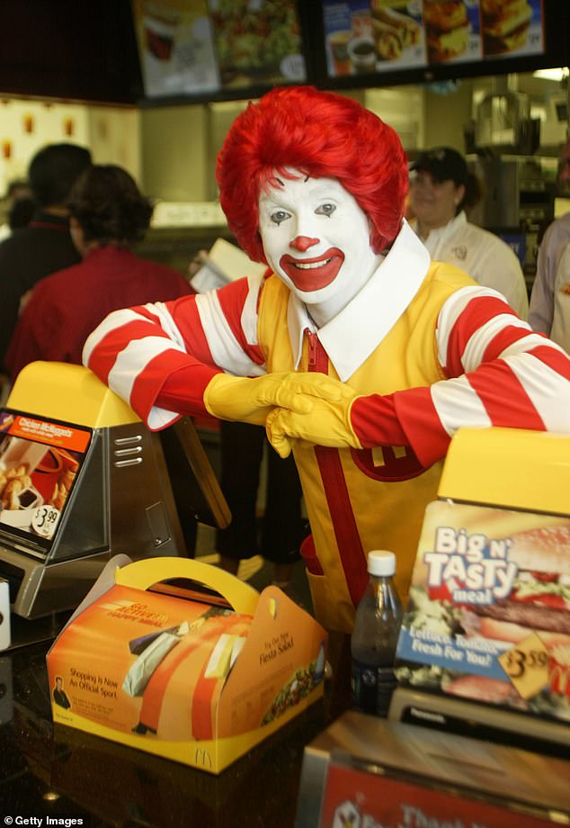 The couple took inspiration from Ronald McDonald (pictured)