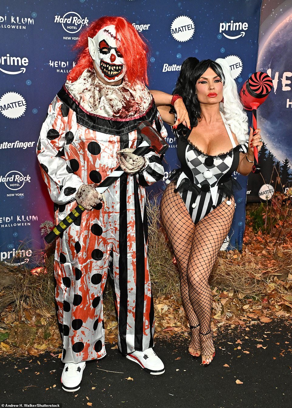 Ice-T and his wife Coco Austin dressed up as clowns from a horror slasher movie