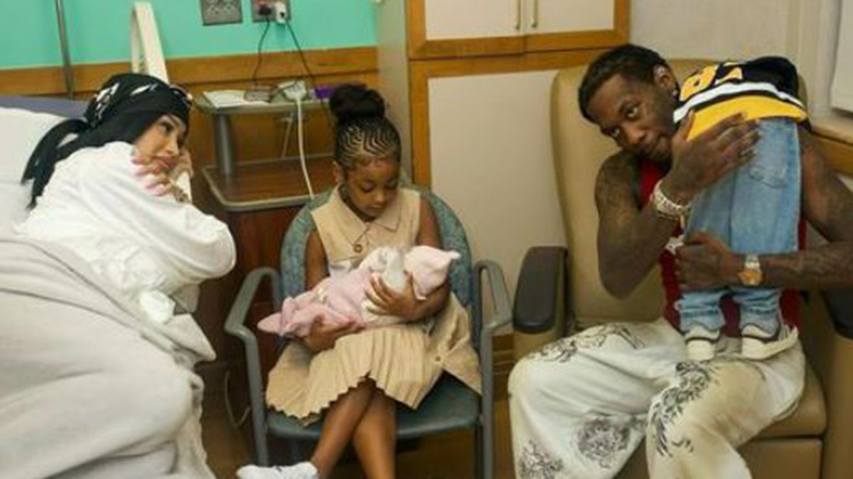 Cardi B in the hospital with her new daughter