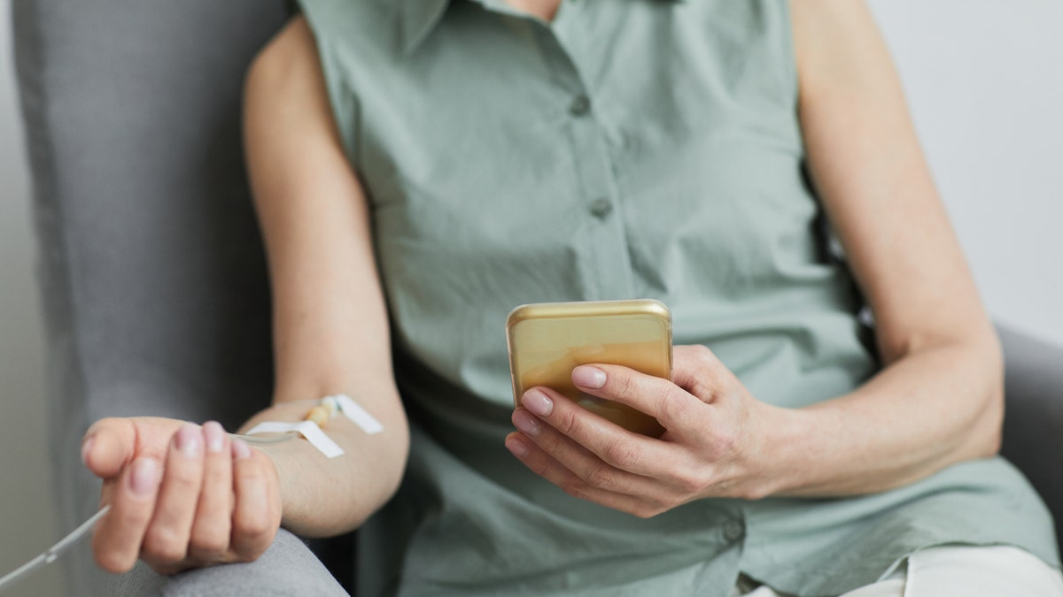 Woman getting IV