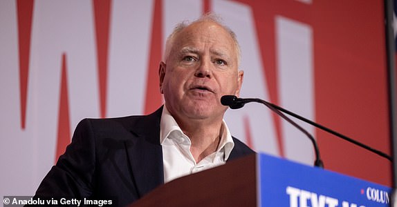 COLUMBUS, GEORGIA UNITED STATES - OCTOBER 29: Governor Tim Walz speaks at a rally for the Harris-Walz campaign in Columbus, Georgia on October 29, 2024. (Photo by Nathan Posner/Anadolu via Getty Images)