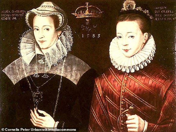 Mary Queen of Scots depicted with her son, James VI and I; in reality, Mary saw her son for the last time when he was ten months old