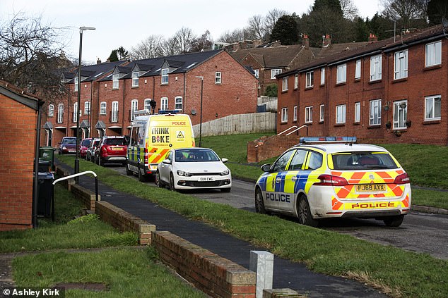 Police outside the home in Belper, Derbyshire, in 2022