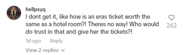 'I don't get it, like how is an Eras ticket worth the same as a hotel room?! There's no way!' one woman asked, as Eras tickets in New Orleans were over $1,200 for the least expensive seat