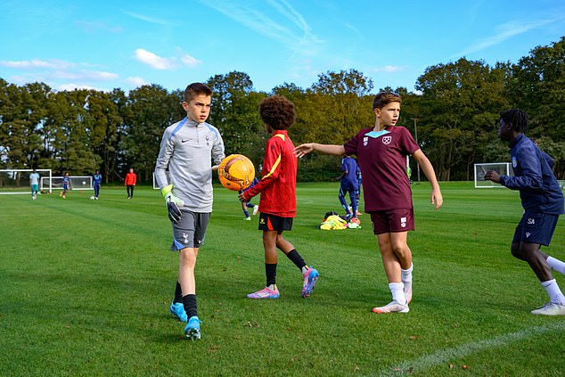 Students have lessons at St John's but three days a week after lunch, they go to their football training ground