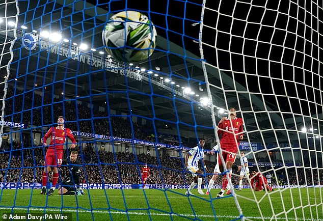 Quansah was at fault for Brighton's first goal but was then unfortunate to see a Seagulls effort deflect off him and past Vítezslav Jaros in goal