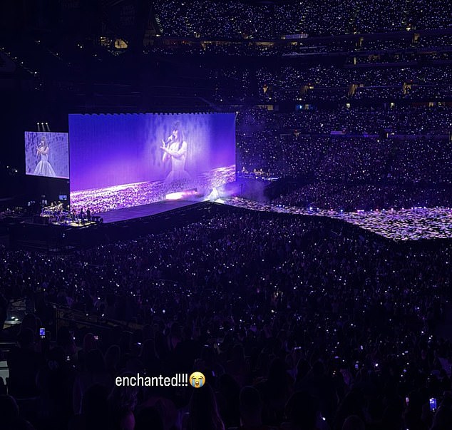 Clark shared a picture from Swift's first night in Indianapolis as she played 'Enchanted'