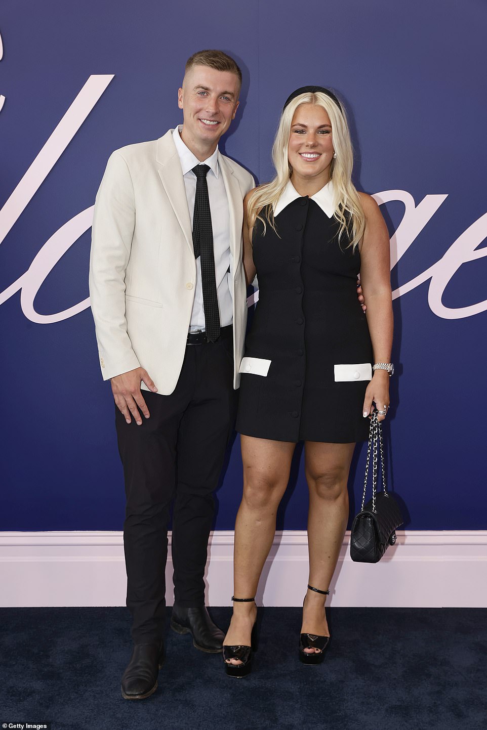 Brooke Warne (right) and her boyfriend Alex Heath (left) put on a show-stopping display at the glamorous event