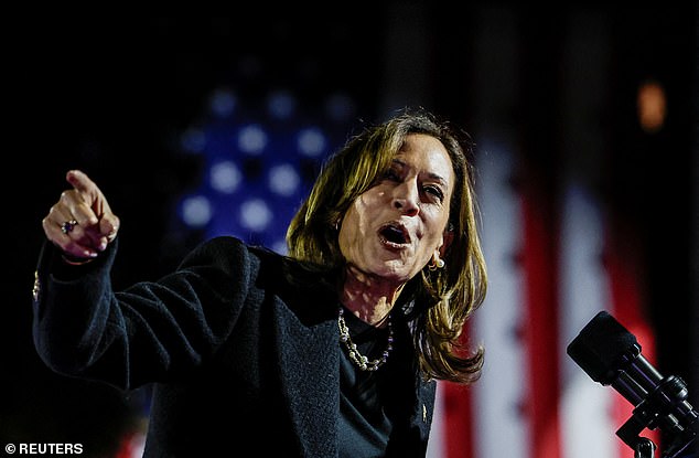 Democratic presidential nominee U.S. Vice President Kamala Harris speaks during a campaign rally in Philadelphia, Pennsylvania, U.S., November 4, 2024