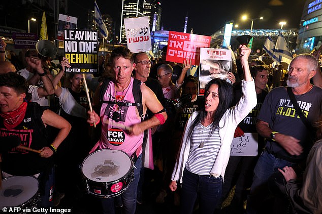 Hundreds took to the streets to demand the return of the hostages in a march through Tel Aviv on Tuesday night