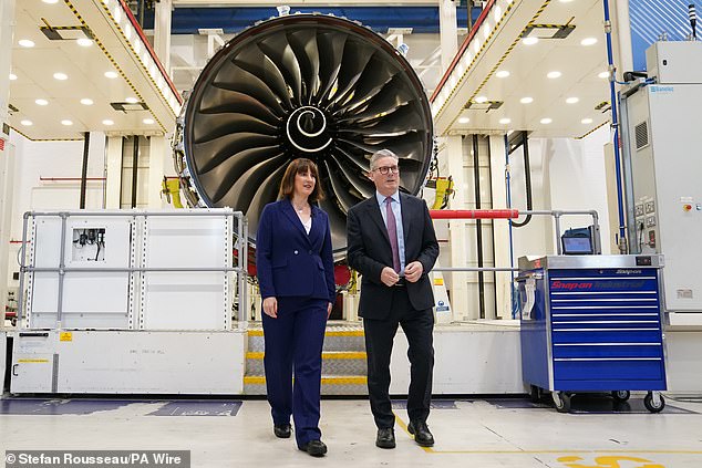 Rachel Reeves and Sir Keir Starmer visit a Rolls-Royce factory in Derby earlier this year