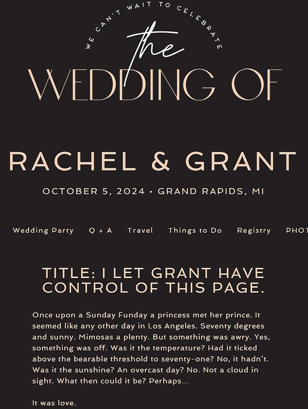 The couple met in August 2015, after they each moved to LA from their respective hometowns of Rockford, Michigan and Rockwall, Texas. A description of how they met was featured on their wedding webpage