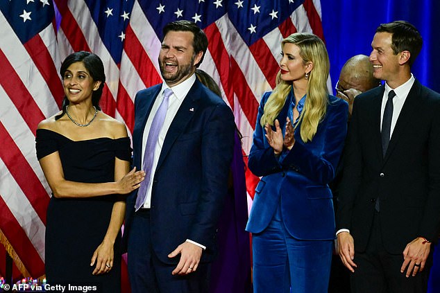 Last night, Ivanka and her husband stood next to future Vice President J.D. Vance and his wife, Usha