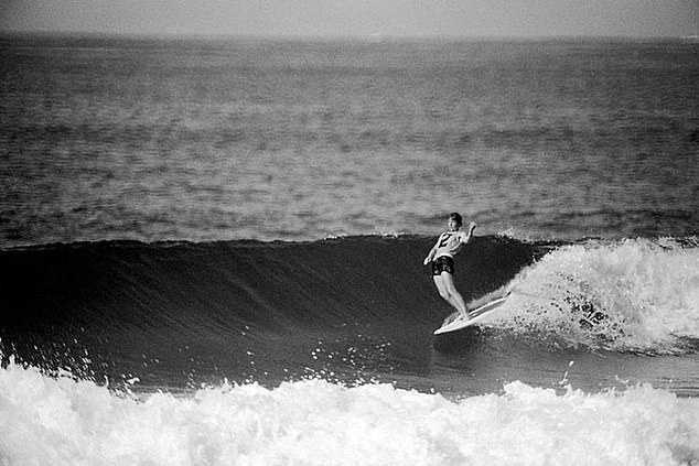 O'Donnell was the women's surfing world champion in 1964 and also won three national surfing titles between 1963 and 1965 (pictured, in action)