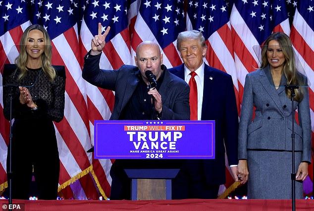 Dana White, 55, is the President of the Ultimate Fighting Championship (UFC), a major mixed martial arts promotion company, and a long time friend and ally of Trump