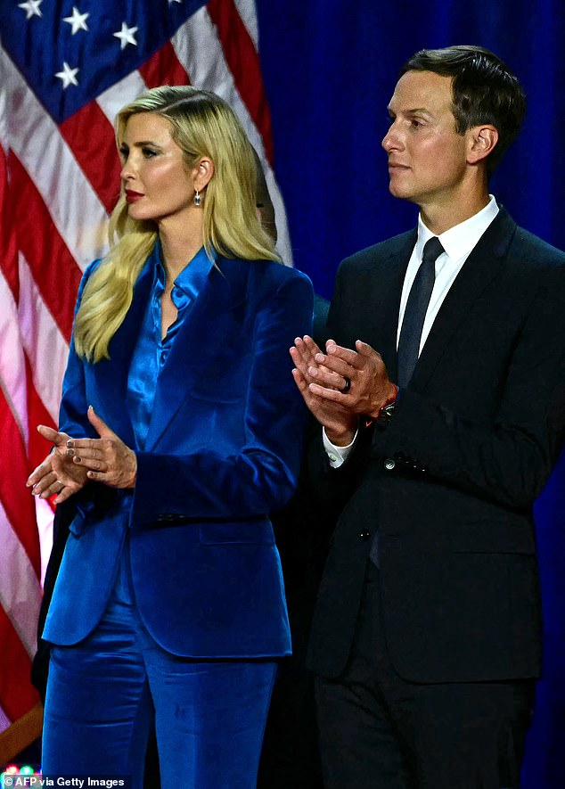 Ivanka Trump is pictured with her husband Jared Kushner