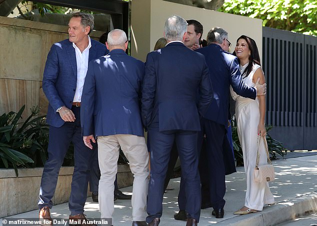 Several prominent reporters and executives from 7News arrived at the 84-year-old's multi-million dollar waterfront mansion to enjoy a long lunch