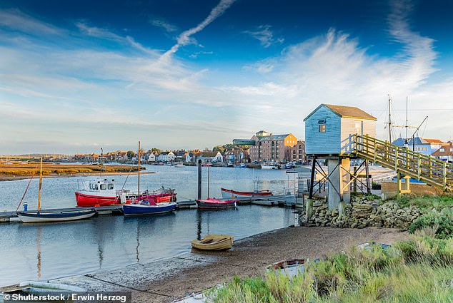 At 'quaint' Wells-next-the-Sea (above), Ted and his family enjoy a 'smashing' seafood platter at Wells Crab House