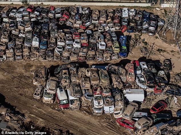 Nearly 100 people are still missing following the floods, which began after devastatingly heavy rain fell on the eastern Spanish region on October 28