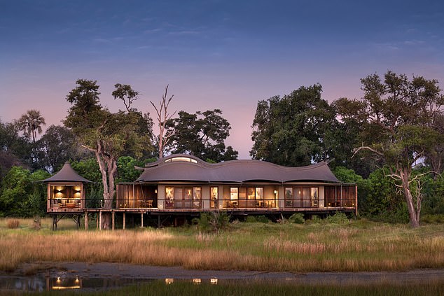 Above is Deborah's favourite luxury lodge in Africa - Xigera in Botswana's Okavango Delta. She describes it as a 'masterpiece'