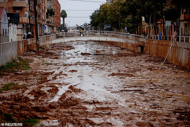 The city of Valencia and some of its suburb towns, still recovering from the horror floods late last month