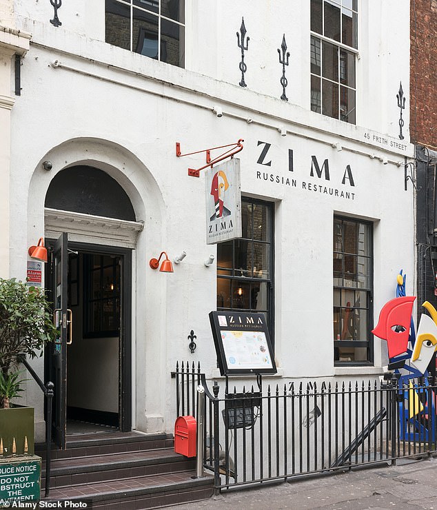 Pictured: Zima restaurant in Soho, London that Zimin owned