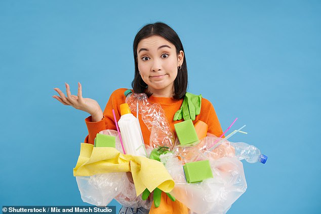 Researchers have discovered UK households are being forced to 'wishcycle' ¿ put packaging in recycling bins and hope for the best ¿ due to widespread confusion (stock image)