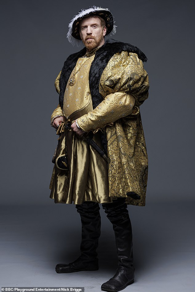 Pictured: Actor Damian Lewis in the character of Henry VII for Wolf Hall: The Mirror And The Light