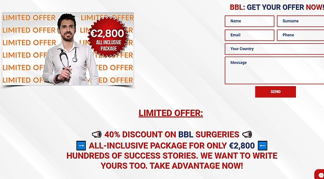 Some Turkish agencies, like this example from Medicine Park, tried to tempt Brits with 'limited offers' for major surgery