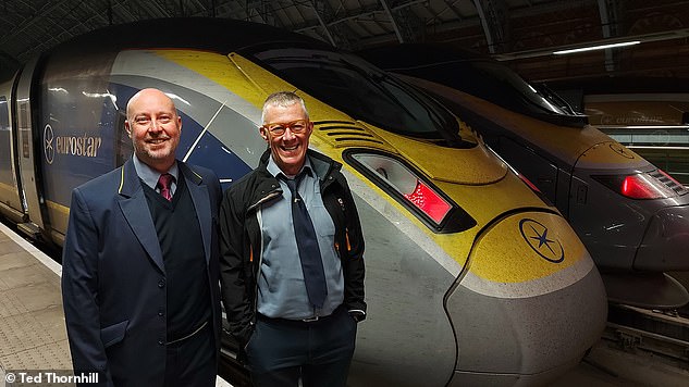 Driver manager Alan Pears (left) and Dominic Bampton after returning MailOnline to St Pancras