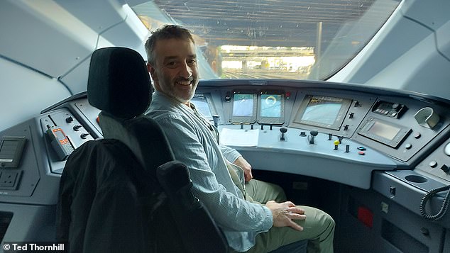 Ted is pictured above in the cab at Paris Gare du Nord