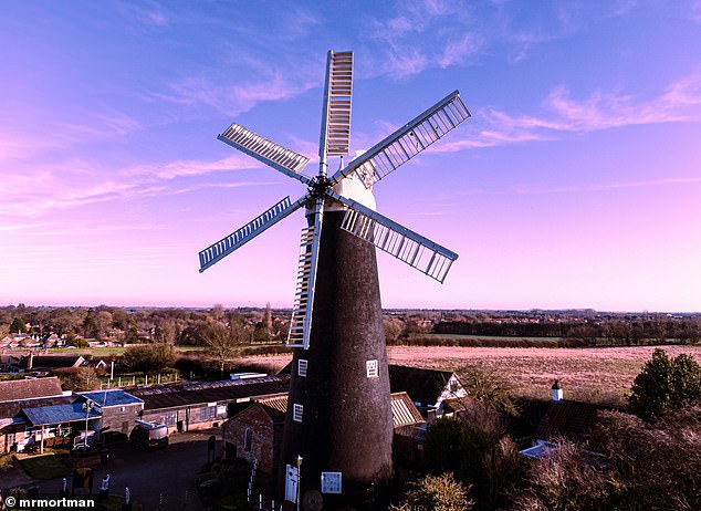 Pictured, Waltham Windmill in North East Lincolnshire. Its cap and sails have recently been removed for 'significant repairs'