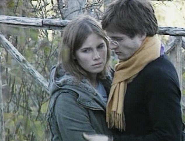 Amanda Knox and Raffaele Sollecito (both pictured) were seen embracing and kissing following Kercher's murder