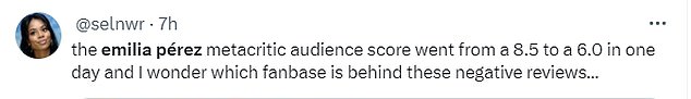 Some users on the social media platform said that people who didn't like Gomez were using the film as a vehicle to express those sentiments