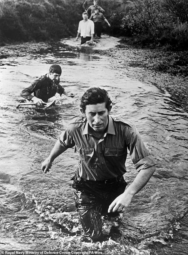 His Majesty also revisited some of the facilities where he trained as a helicopter pilot in 1974 (pictured)