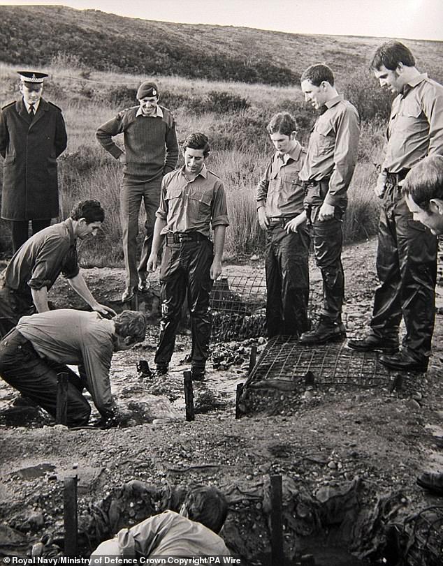 King Charles III (fourth right), the then Prince of Wales, during 'familiarisation' training in 1974 at the Commando Training Centre Royal Marines