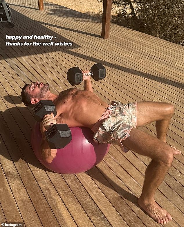 He broke his silence soon afterwards by uploaded an Instagram photo of himself exercising outdoors while shirtless. The star simply penned, 'Happy and Healthy, thanks for the well wishes'