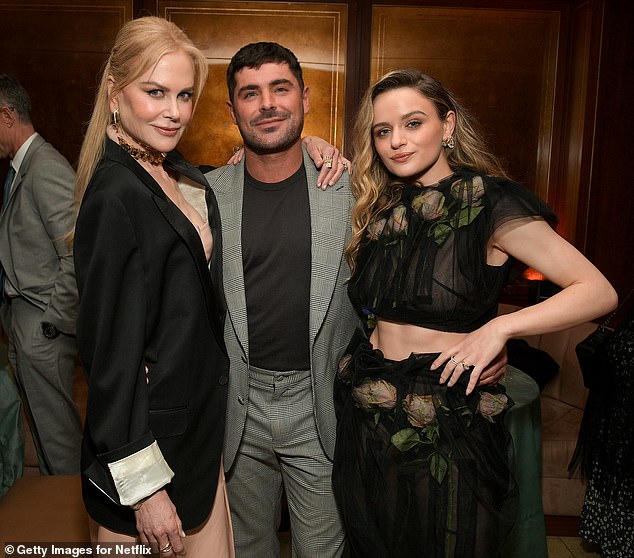 Most recently, Efron starred in the Netflix romantic comedy, A Family Affair, along with Nicole Kidman and Joey King; seen in June in L.A.