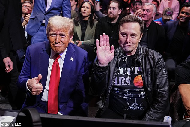 President-elect Donald Trump and Elon Musk pose for a photo during the UFC 309