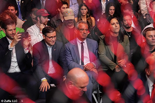 Eric Trump, Mike Johnson, Robert F. Kennedy Jr., Tulsi Gabbard look on at UFC 309