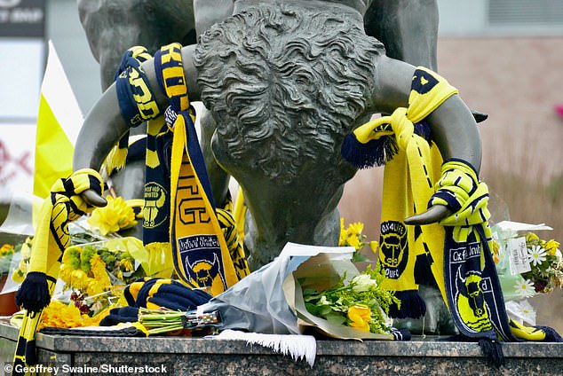 Floral tributes were placed outside the Kassam Stadium after Beauchamp's passing