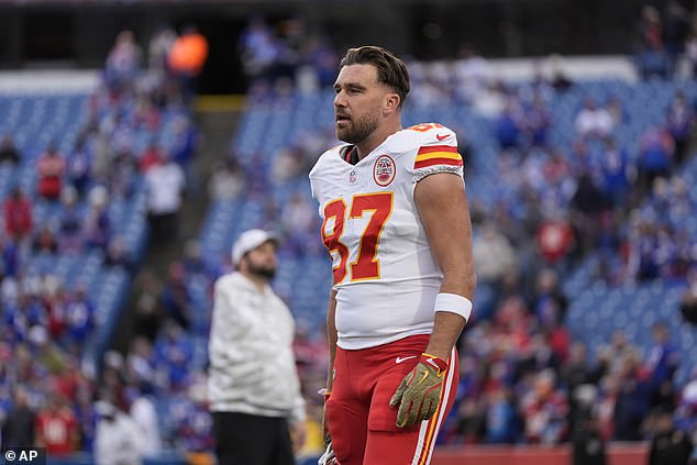 Kelce was with the team in Orchard Park as they were ready to take on the Buffalo Bills