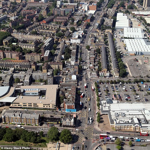 The fragment of the Watling Street was found directly beneath the Old Kent Road (pictured). Although archaeologists know that the road passed through London, until now it has been hard to uncover the exact route