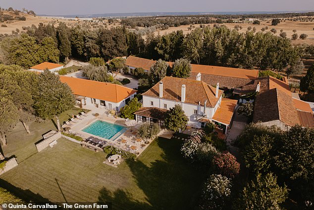 Quinta Carvalhas (above) opened last year 60 miles north of Lisbon after being renovated by South African owners, Michelle and Richard Thomas. It's home to 16 horses