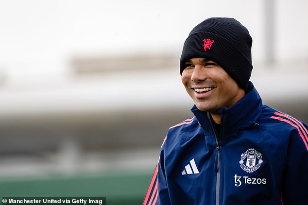 Brazilian midfielder Casemiro, 32, also took part in Monday's training session in Manchester