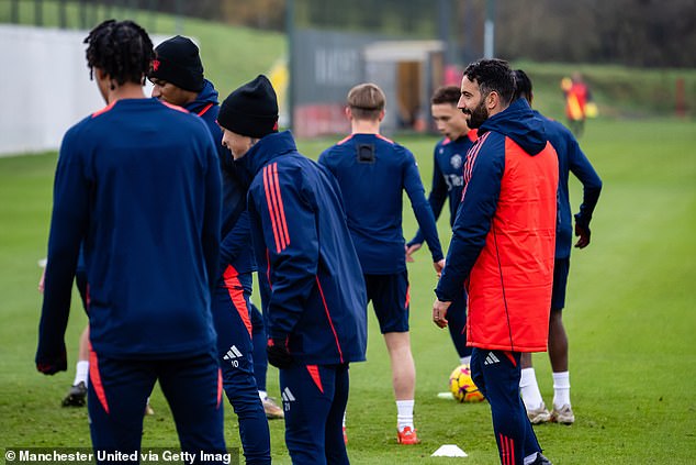 The former Sporting boss watched on keenly as United's players were put through their paces