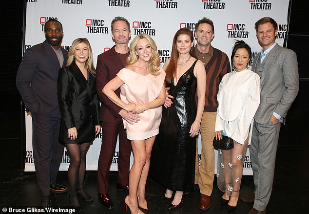 Tramell Tillman, Genevieve Hannelius, Neil Patrick Harris, Jane Krakowski, Debra Messing, Garret Dillahunt, Constance Wu and Michael Oberholtzer pose together