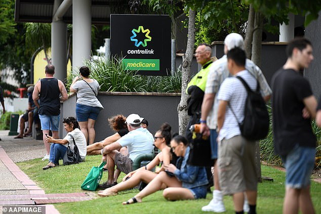 Australians can make more going on Centrelink than working part time. Pictured is a Centrelink office on the Gold Coast