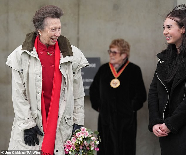 The Princess Royal during the official opening of the Gull Wing Bridge