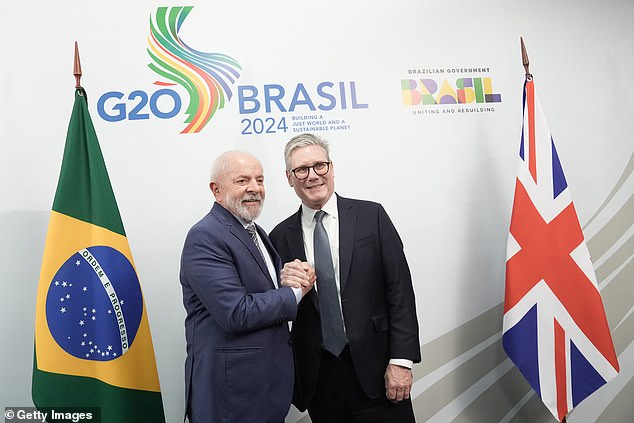 British Prime Minister Sir Keir Starmer (right) during a bilateral meeting with President of Brazil Lula da Silva